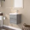 Stylish Sink Cabinet with Built-in Basin - Grey Sonoma