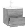 Stylish Sink Cabinet with Built-in Basin - Grey Sonoma