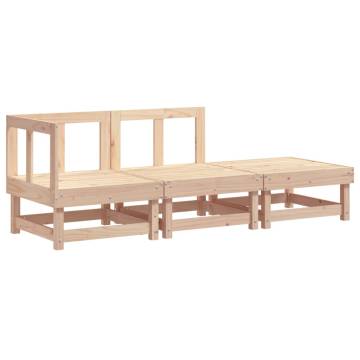 3 Piece Garden Lounge Set - Stylish Solid Wood Pine