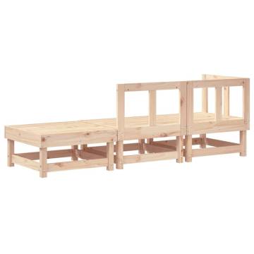 3 Piece Garden Lounge Set - Stylish Solid Wood Pine