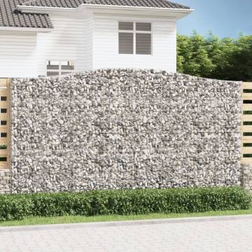 Arched Gabion Baskets 9 pcs - Galvanised Iron | HipoMarket