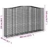 Arched Gabion Baskets 9 pcs - Galvanised Iron | HipoMarket