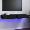 TV Cabinet with LED Lights High Gloss Black 120x35x15.5 cm Colour high gloss black Quantity in Package 1 Width 120 cm 