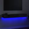 High Gloss Black TV Cabinet with LED Lights - 120x35x15.5 cm