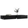 High Gloss Black TV Cabinet with LED Lights - 120x35x15.5 cm