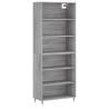 Stylish Highboard Grey Sonoma - 69.5x32.5x180 cm | HipoMarket