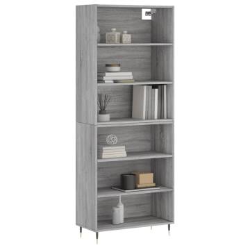 Stylish Highboard Grey Sonoma - 69.5x32.5x180 cm | HipoMarket