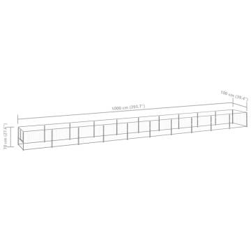 Dog Kennel Silver 10 m² Steel - Safe & Durable Outdoor Enclosure