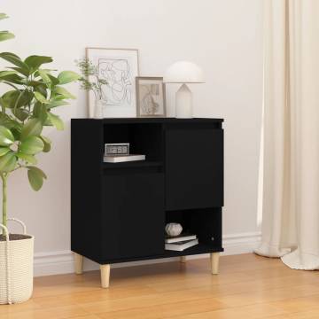 Stylish Black Sideboard - 60x35x70 cm Engineered Wood