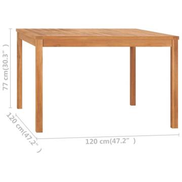 Garden Dining Table 120x120 cm - Solid Teak Wood | HipoMarket