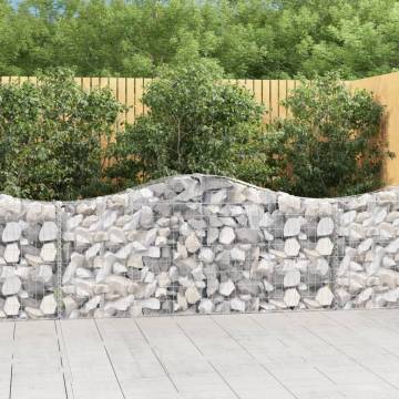 Arched Gabion Baskets - 9 pcs Galvanised Iron for Your Garden