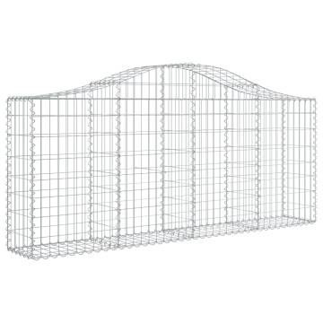 Arched Gabion Baskets - 9 pcs Galvanised Iron for Your Garden