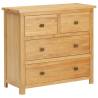 Chest of Drawers 80x35x75 cm Solid Oak Wood Colour brown Quantity in Package 1 