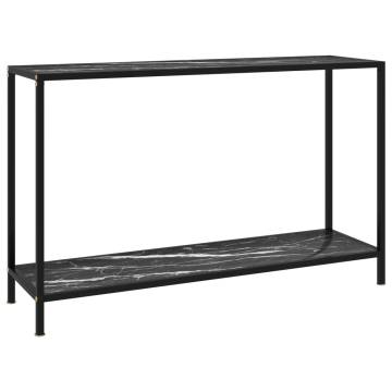 Stylish Black Console Table - 120x35x75 cm Tempered Glass