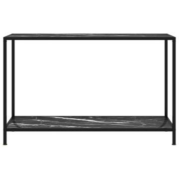 Stylish Black Console Table - 120x35x75 cm Tempered Glass