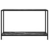 Stylish Black Console Table - 120x35x75 cm Tempered Glass