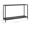 Stylish Black Console Table - 120x35x75 cm Tempered Glass