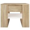 White & Sonoma Oak Coffee Table - 55.5x55x45 cm | HiPoMarket