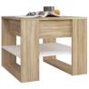 White & Sonoma Oak Coffee Table - 55.5x55x45 cm | HiPoMarket