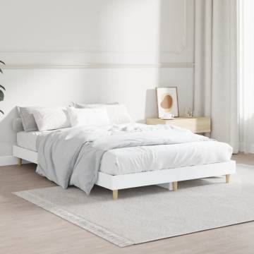 White Bed Frame 120x190 cm - Small Double Engineered Wood