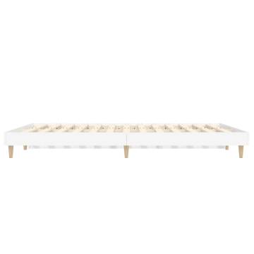 White Bed Frame 120x190 cm - Small Double Engineered Wood