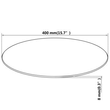 Round 400 mm Tempered Glass Table Top - Durable & Stylish