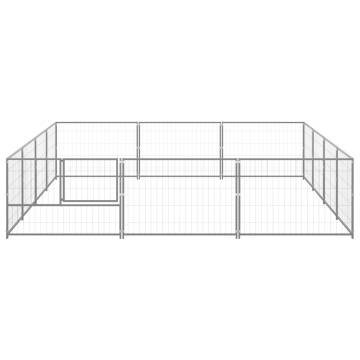 Silver Steel Dog Kennel 12 m² - Spacious & Secure