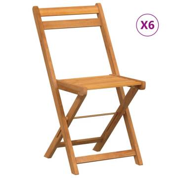 Folding Bistro Chairs 6 pcs Solid Wood Acacia - Hipomarket