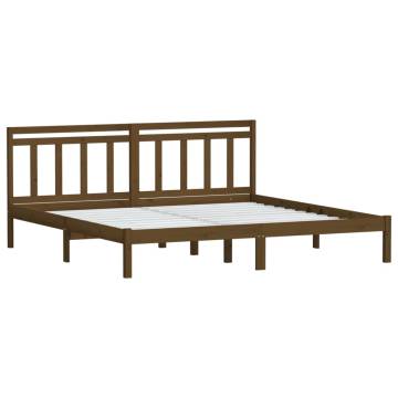 Honey Brown Solid Wood Pine Bed Frame - 160x200 cm