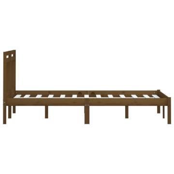 Honey Brown Solid Wood Pine Bed Frame - 160x200 cm