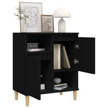 Stylish Black Sideboard - 60x35x70 cm Engineered Wood