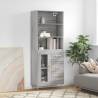 Highboard Grey Sonoma 69.5x34x180 cm Engineered Wood Colour grey sonoma Quantity in Package 1 Model 1 glass door 3 drawers 