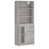 Stylish Highboard Grey Sonoma - 69.5x34x180 cm Engineered Wood