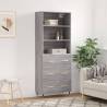 Highboard Grey Sonoma 69.5x34x180 cm Engineered Wood Colour grey sonoma Quantity in Package 1 Model 3 drawers 