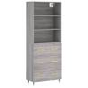 Stylish Highboard Grey Sonoma - 69.5x34x180 cm | Hipo Market