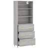 Stylish Highboard Grey Sonoma - 69.5x34x180 cm | Hipo Market