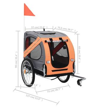 Shop Pet Bike Trailer - Orange & Grey | Hipo Market UK