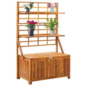 Storage Box with Trellis | Solid Acacia Wood 99x55x160 cm