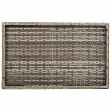 Folding Tray Table Grey - 65x40x75 cm Poly Rattan