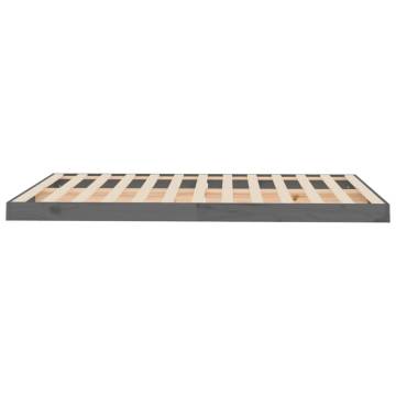 Grey Bed Frame 120x190 cm - Modern Pine Wood Design