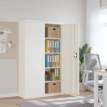 Stylish White File Cabinet - 105x40x180 cm Steel