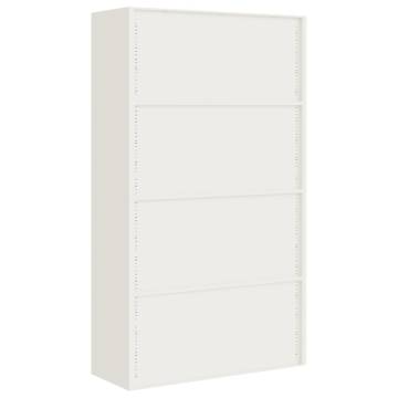 Stylish White File Cabinet - 105x40x180 cm Steel