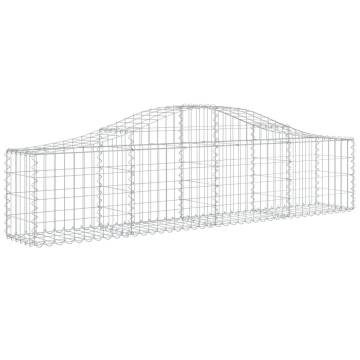 Arched Gabion Baskets - 6 pcs Galvanised Iron | Hipomarket UK