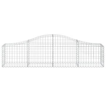 Arched Gabion Baskets - 6 pcs Galvanised Iron | Hipomarket UK