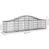 Arched Gabion Baskets - 6 pcs Galvanised Iron | Hipomarket UK