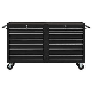 Tool Trolley with 14 Drawers - Durable Steel Storage | Hipomarket