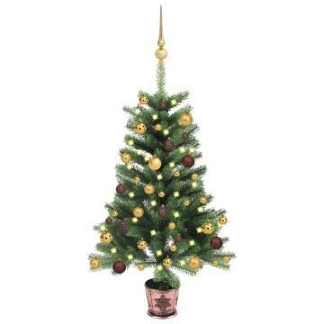 Pre-lit Christmas Tree with Ball Set - 90 cm Green | HipoMarket