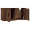 Brown Oak Wall-Mounted TV Cabinets - Set of 3