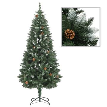 180 cm Pre-lit Artificial Christmas Tree with Pine Cones