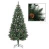 180 cm Pre-lit Artificial Christmas Tree with Pine Cones